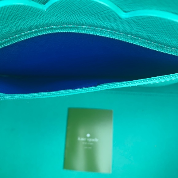 Kate Spade Bag Motif Ladies Blue Leather Tote - Picture 8 of 10